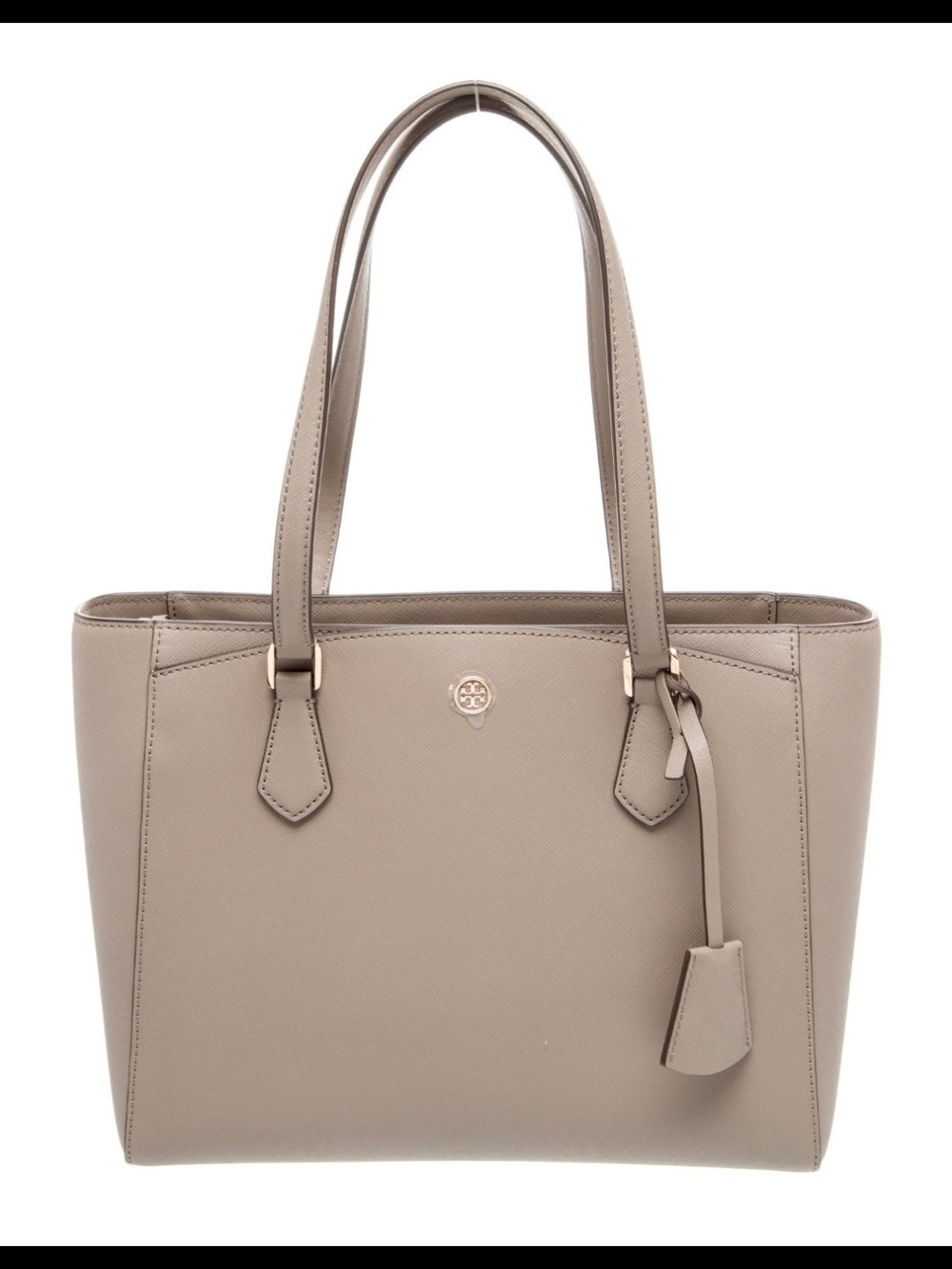 Tory Burch Robinson Small Double-Zip Tote in Taupe